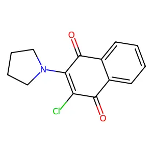 2-Chloro-3-pyrrolidino-1,4-naphthoquinone structure