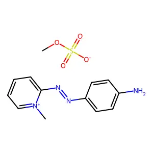 Pyridinium, 2-(2-(4-aminophenyl)diazenyl)-1-methyl-, methyl sulfate (1:1) structure