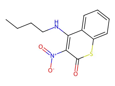 1-Thiocoumarin, 4-butylamino-3-nitro- structure