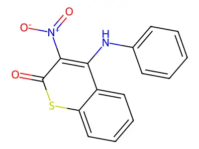 1-Thiocoumarin, 3-nitro-4-anilino- structure