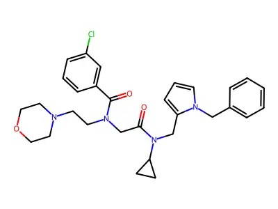 N-(2-{[(1-Benzyl-1H-pyrrol-2-yl)methyl](cyclopropyl)amino}-2-oxoethyl)-3-chloro-N-[2-(morpholin-4-yl)ethyl]benzamide structure