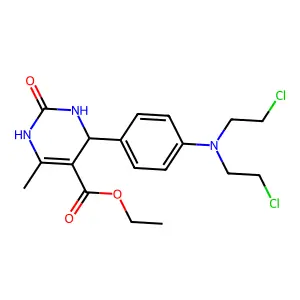 Ethyl 4-(4-(bis(2-chloroethyl)amino)phenyl)-6-methyl-2-oxo-1,2,3,4-tetrahydropyrimidine-5-carboxylate structure