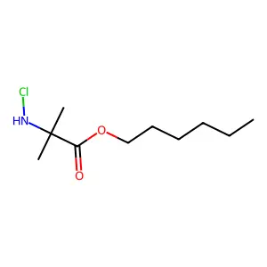 Alanine, N-chloro-2-methyl-, hexyl ester structure