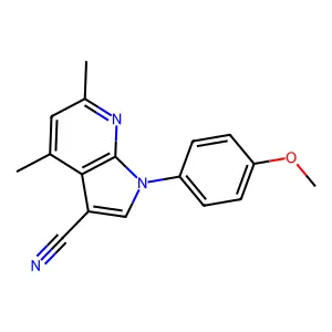 1-(4-methoxyphenyl)-4,6-dimethyl-1H-pyrrolo[2,3-b]pyridine-3-carbonitrile structure