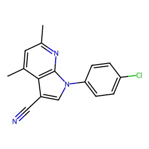 1-(4-Chlorophenyl)-4,6-dimethylpyrrolo[2,3-b]pyridine-3-carbonitrile structure