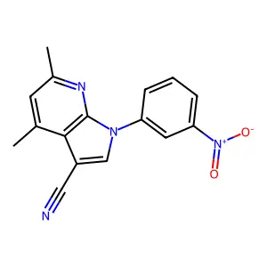 4,6-Dimethyl-1-(3-nitrophenyl)pyrrolo[2,3-b]pyridine-3-carbonitrile structure