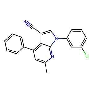 1-(3-Chlorophenyl)-6-methyl-4-phenyl-1H-pyrrolo[2,3-b]pyridine-3-carbonitrile structure