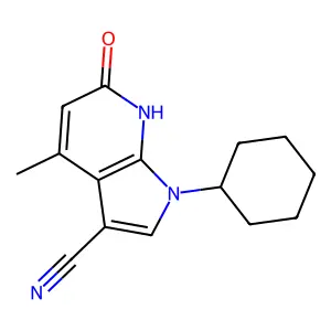 1-cyclohexyl-4-methyl-6-oxo-7H-pyrrolo[2,3-b]pyridine-3-carbonitrile structure
