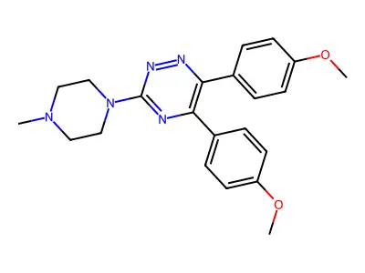 1,2,4-Triazine, 5,6-bis(4-methoxyphenyl)-3-(4-methyl-1-piperazinyl)- structure