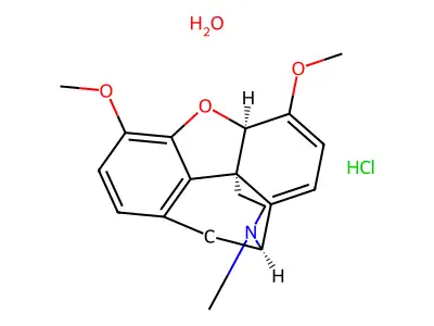 Thebaine hydrochloride monohydrate structure