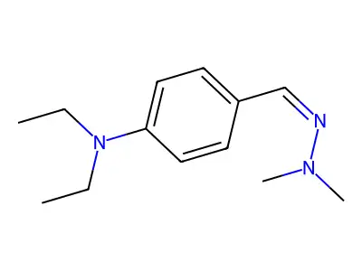 4-[(dimethylhydrazinylidene)methyl]-N,N-diethylaniline structure