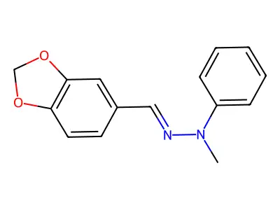 1,3-Benzodioxole-5-carboxaldehyde, 2-methyl-2-phenylhydrazone structure