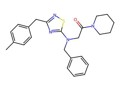 2-(Benzyl{3-[(4-methylphenyl)methyl]-1,2,4-thiadiazol-5-yl}amino)-1-(piperidin-1-yl)ethan-1-one structure