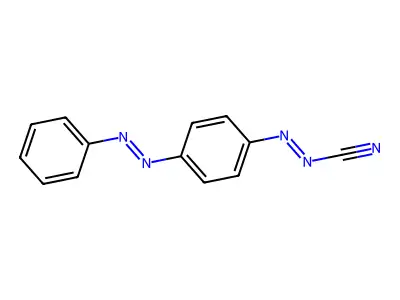 Diazenecarbonitrile, 2-[4-[(1E)-2-phenyldiazenyl]phenyl]-, (1E)- structure