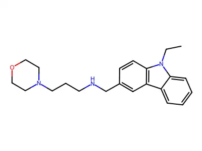 N-[(9-ethylcarbazol-3-yl)methyl]-3-morpholin-4-ylpropan-1-amine structure