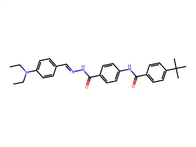 4-[[4-(1,1-Dimethylethyl)benzoyl]amino]benzoic acid 2-[[4-(diethylamino)phenyl]methylene]hydrazide structure