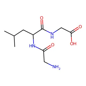 ((2-[(Aminoacetyl)amino]-4-methylpentanoyl)amino)acetic acid structure