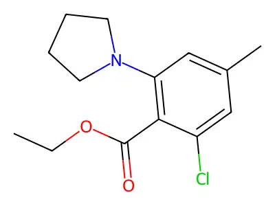Ethyl 2-chloro-4-methyl-6-(1-pyrrolidinyl)benzoate structure