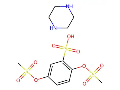 2,5-Bis((methylsulfonyl)oxy)benzenesulfonic acid compd. with piperazine (1:1) structure