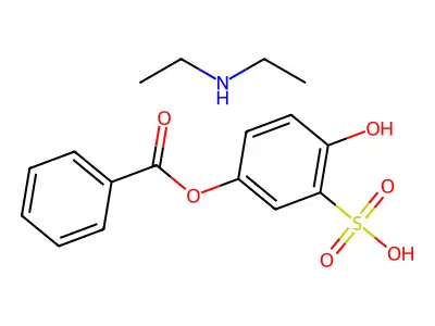 Benzenesulfonic acid, 5-(benzoyloxy)-2-hydroxy-, compd. with diethylamine (1:1) structure