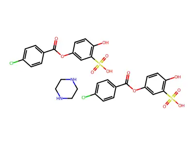 Benzoic acid, 4-chloro-, 4-hydroxy-3-sulfophenyl ester, compd. with piperazine structure