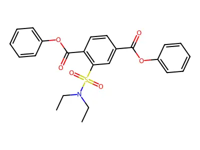 1,4-Benzenedicarboxylic acid, 2-((diethylamino)sulfonyl)-, diphenyl ester structure