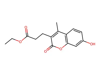 Ethyl 3-(7-hydroxy-4-methyl-2-oxo-2H-1-benzopyran-3-yl)propanoate structure