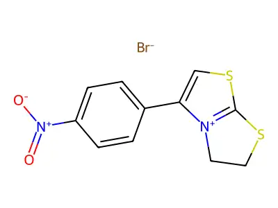 5-(4-Nitrophenyl)-2,3-dihydro[1,3]thiazolo[2,3-b][1,3]thiazol-4-ium bromide structure