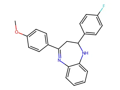 2-(4-fluorophenyl)-4-(4-methoxyphenyl)-2,3-dihydro-1H-1,5-benzodiazepine structure