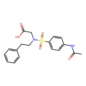 N-(4-Acetamidobenzene-1-sulfonyl)-N-(2-phenylethyl)glycine structure
