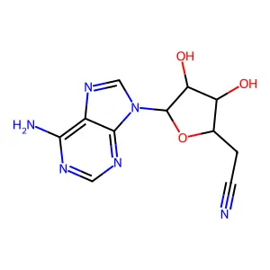 2-[5-(6-Aminopurin-9-yl)-3,4-dihydroxyoxolan-2-yl]acetonitrile structure