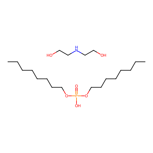 Phosphoric acid, dioctyl ester, compd. with 2,2'-iminobis[ethanol] (1:1) structure