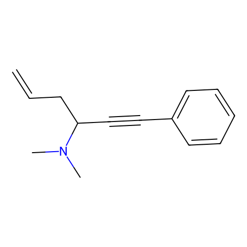 N,N-dimethyl-1-phenylhex-5-en-1-yn-3-amine structure