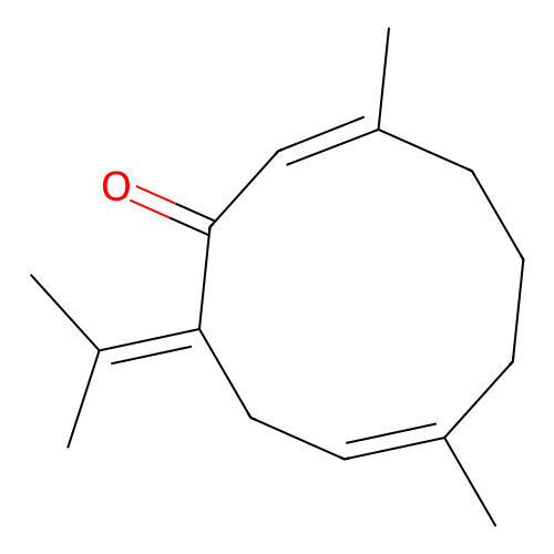 2,7-Cyclodecadien-1-one, 3,7-dimethyl-10-(1-methylethylidene)-, (Z,E)- structure