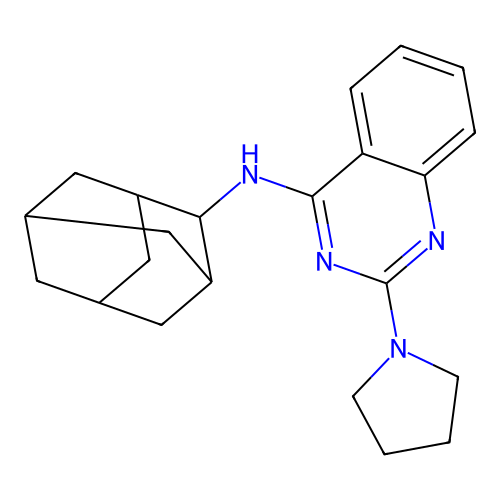 Adamantan-2-yl(2-pyrrolidinylquinazolin-4-yl)amine structure