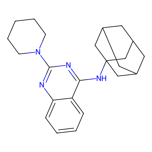 2-(piperidin-1-yl)-N-(tricyclo[3.3.1.1~3,7~]dec-1-yl)quinazolin-4-amine structure