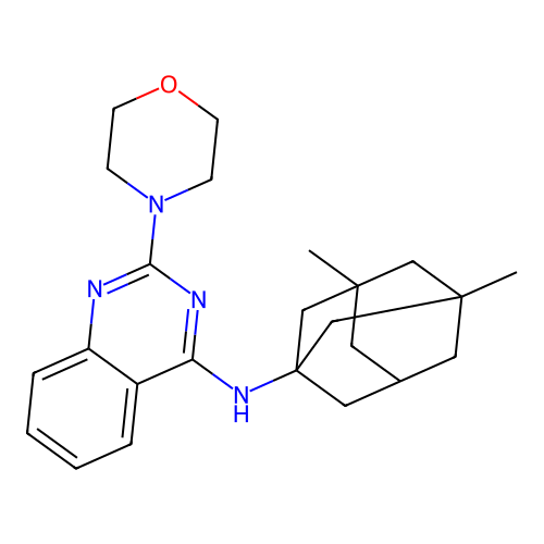 (3,5-Dimethyl-adamantan-1-yl)-(2-morpholin-4-yl-quinazolin-4-yl)-amine structure