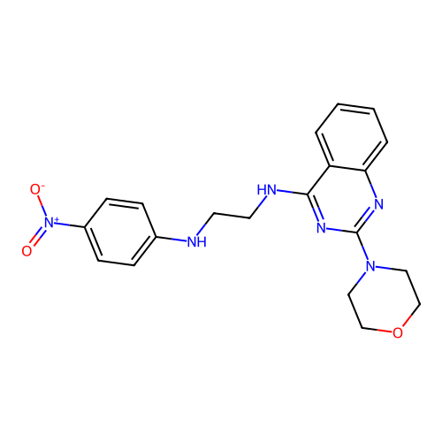 (2-Morpholin-4-ylquinazolin-4-yl){2-[(4-nitrophenyl)amino]ethyl}amine structure