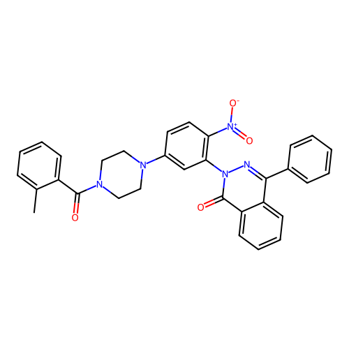 2-(5-{4-[(2-methylphenyl)carbonyl]piperazin-1-yl}-2-nitrophenyl)-4-phenylphthalazin-1(2H)-one structure