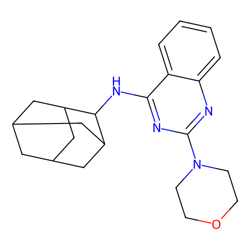 N-2-adamantyl-2-(4-morpholinyl)-4-quinazolinamine structure