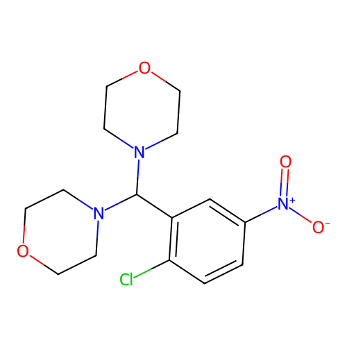 4,4'-[(2-Chloro-5-nitrophenyl)methanediyl]dimorpholine structure