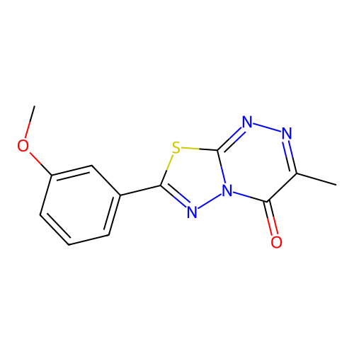 7-(3-methoxyphenyl)-3-methyl-4H-[1,3,4]thiadiazolo[2,3-c][1,2,4]triazin-4-one structure