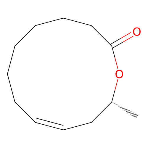 (9Z,12R)-12-methyl-1-oxacyclododec-9-en-2-one structure