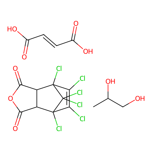 (C9-H2-Cl6-O3.C4-H4-O4.C3-H8-O2)x- structure