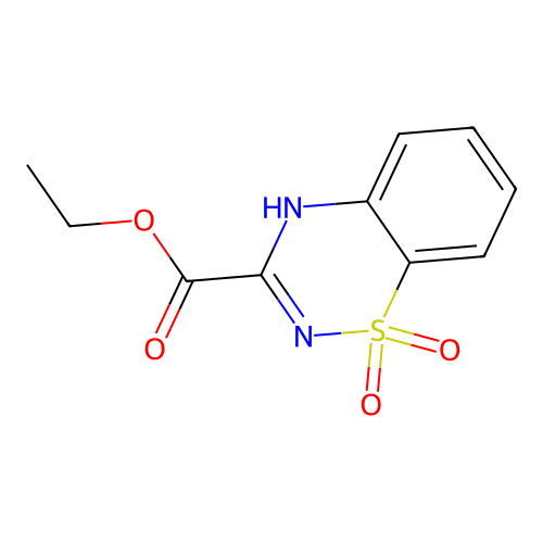 2H-1,2,4-Benzothiadiazine-3-carboxylic acid, ethyl ester, 1,1-dioxide structure