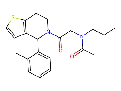 N-[2-[4-(2-methylphenyl)-6,7-dihydro-4H-thieno[3,2-c]pyridin-5-yl]-2-oxoethyl]-N-propylacetamide structure