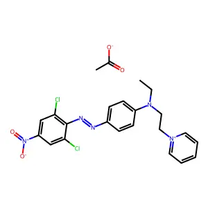 1-[2-[[4-[(2,6-dichloro-4-nitrophenyl)azo]phenyl]ethylamino]ethyl]pyridinium acetate structure