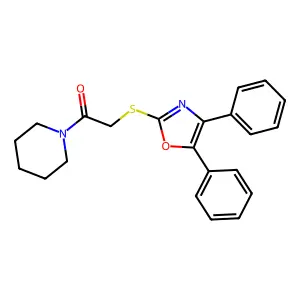 2-[(4,5-Diphenyl-1,3-oxazol-2-yl)sulfanyl]-1-(piperidin-1-yl)ethanone structure