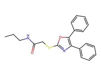 2-[(4,5-diphenyl-1,3-oxazol-2-yl)sulfanyl]-N-propylacetamide structure