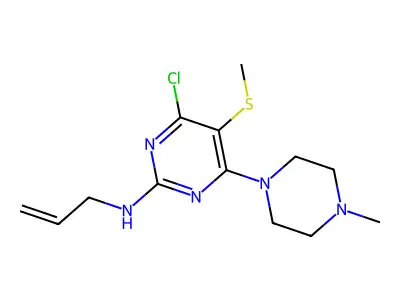 2-Allylamino-4-N-methylpiperazino-6-chloro-5-methylthiopyrimidine structure